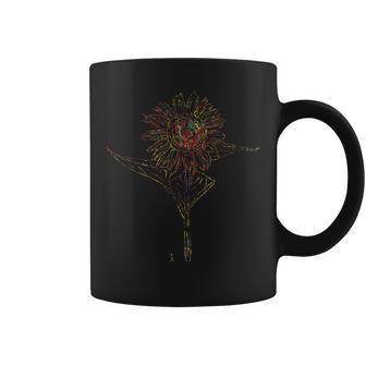 花シリーズ ひまわりシルエット スタイリッシュバージョン コーヒーマグ - Kawaiitshirt