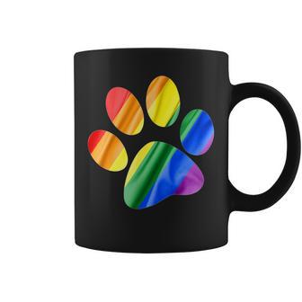 虹色の足跡プリント 犬 コーヒーマグ - Kawaiitshirt