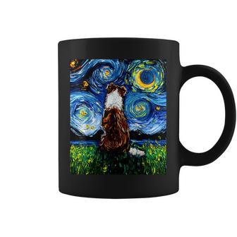 赤いボーダーコリー 星月夜犬 アートワーク コーヒーマグ - Kawaiitshirt