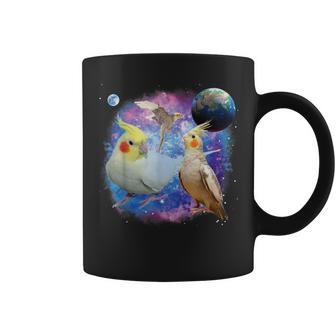 銀河を飛んでいる面白いオカメインコ オカメインコ コーヒーマグ - Kawaiitshirt