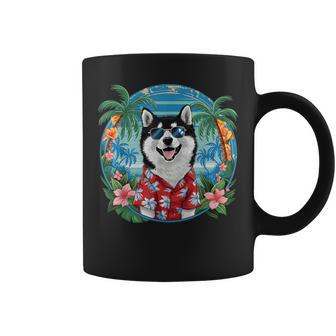 面白い 柴犬 夏 ハワイアン バイブ トロピカルビーチ コーヒーマグ - Kawaiitshirt