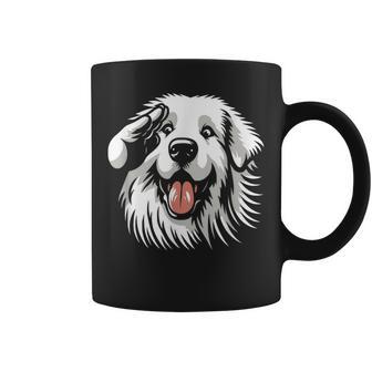面白いグレート ピレニーズの顔の犬のグラフィック デザイン コーヒーマグ - Kawaiitshirt