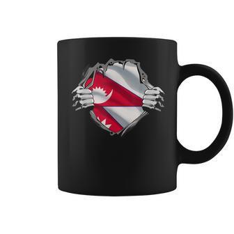 面白いネパール国旗の国 アジア コーヒーマグ - Kawaiitshirt