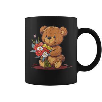 面白い花のテディベアコスチューム。 コーヒーマグ - Kawaiitshirt