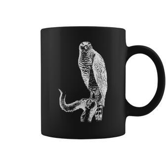 黒い線画 鷹 鳥獣戯画 コーヒーマグ - Kawaiitshirt