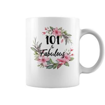101歳＆ファビュラスフラワーパーティー 101歳の誕生日おめでとう 長袖tシャツ コーヒーマグ - Kawaiitshirt