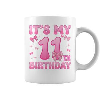 11Th Birthday For Girls Coquette Bow 11 Year Old Coffee Mug - Thegiftio UK