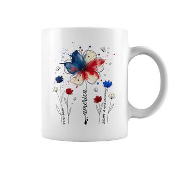 250Th Anniversary Usa Patriotic 4Th Of July Floral Coffee Mug | Seseable UK
