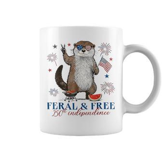 250Th Independence 4Th Of July Feral And Free Otter Coffee Mug - Thegiftio UK