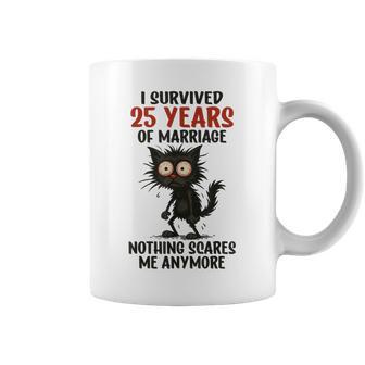 25Th Wedding Anniversary I Survived 25 Years Of Marriage Coffee Mug - Thegiftio UK