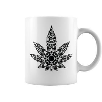 420 ウィードリーフスモーカー マリファナスモーカー メンズ レディース 曼荼羅 コーヒーマグ - Kawaiitshirt