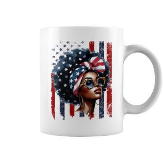 4Th Of July Black African American Afro Patriotic Coffee Mug - Thegiftio UK
