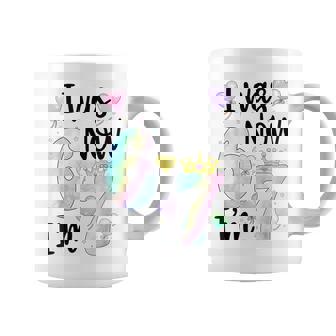 I Was 6 Now I'm 7 Birthday 7 Years Old Girls Pink Blue Crown Coffee Mug | Seseable UK