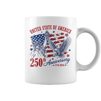 America Usa 250Th Anniversary Liberty Statue Floral Flag Coffee Mug - Thegiftio UK