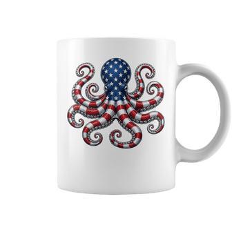American Flag Octopus Patriotic 4Th Of July Ocean Coffee Mug - Thegiftio UK