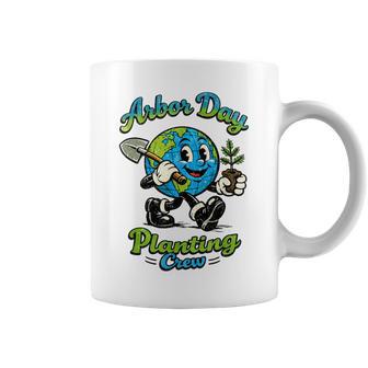 Arbor Day Planting Crew Plant Tree Retro Cartoon Volunr Coffee Mug | Mazezy