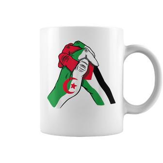 Argelia Y Palestina Manos En Unidadolidaridad Amistad Taza de café - Regaloses