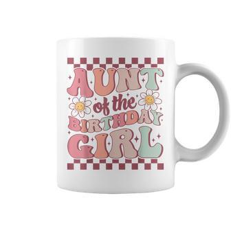 Aunt Of The Birthday Girl Cute Family Groovy Birthday Party Coffee Mug - Thegiftio UK
