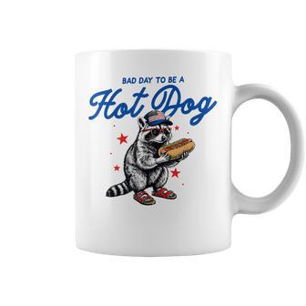 Bad Day To Be A Hot Dog America Raccoon Happy 4Th Of July Coffee Mug - Thegiftio UK