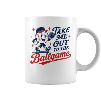 Take Me Out To The Baseball Ball Game Vintage Sports Fan Coffee Mug - Monsterry