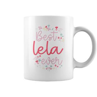 Best Lela Ever Cute Floral Mom Grandma Coffee Mug - Thegiftio UK
