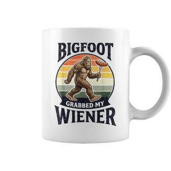 Bigfoot Grabbed My Wiener Sasquatch Retro Camping Coffee Mug - Thegiftio UK