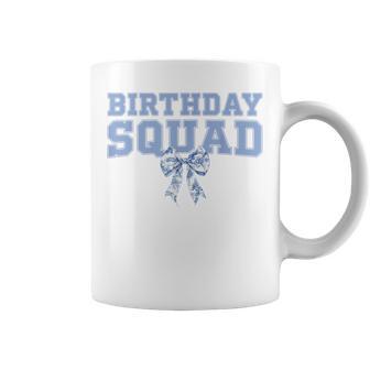 Birthday Squad Coquette Toile Blue Bow Birthday Girl Party Coffee Mug - Thegiftio UK