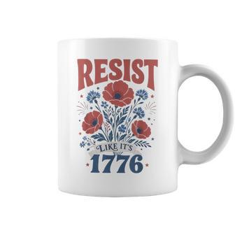 Boho Floral Resist Like It's 1776 Patriotic Cute 4Th Of July Coffee Mug - Thegiftio UK