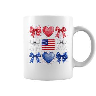 Bow American Flag 4Th Of July Fourth Us Patriotic Girl Coffee Mug - Thegiftio UK