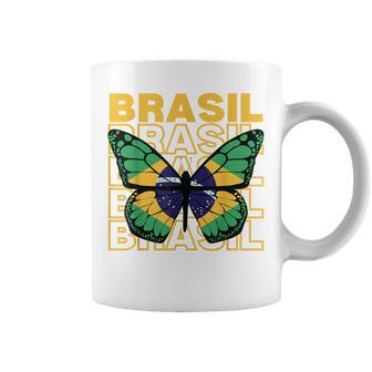 Brasil Mariposa Brasileña Niña Brasileña Taza de café - Regaloses