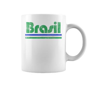 Brazil Brasil Fan Retro Vintage Flag Coffee Mug | Seseable UK