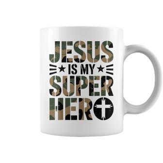 Camo Jesus Is Superhero Christian Faith N Boys Camouflage Coffee Mug - Thegiftio UK
