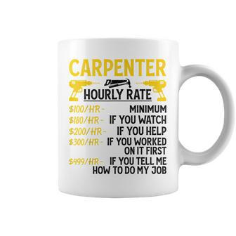 メンズ Carpenter Hourly Rate For Woodworker Carpenter Retro コーヒーマグ - Kawaiitshirt