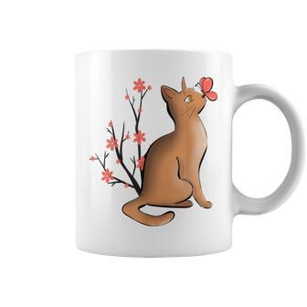 Chats Mignons Amoureux Japonais Fleur Chat Tasse - Cadeauxyz