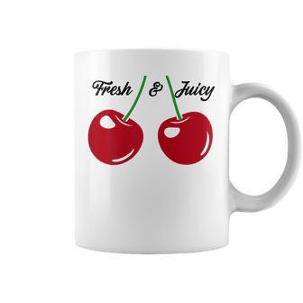 Cherry Top Fresh Juicy Red Cherries Women's Vintage Cherry Coffee Mug - Thegiftio UK