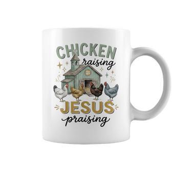 Chicken Raising And Jesus Praising Religious Christian Coffee Mug - Thegiftio UK