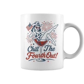 Chill The Fourth Out 4Th Of July Girl Martini Glass Coffee Mug - Thegiftio UK