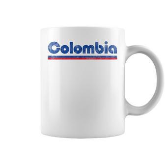 Colombia Fan Retro Vintage Flag Coffee Mug | Seseable UK