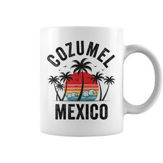 Cozumel Mexico Beach Palm Trees Sunset Surf Vintage Coffee Mug - Thegiftio UK