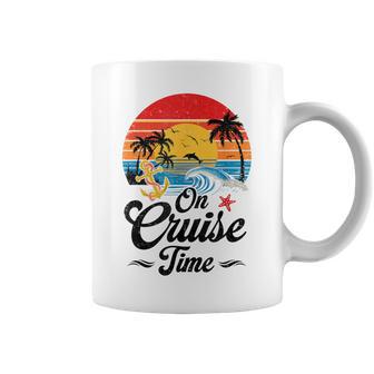 On Cruise Time Coconut Tree Graphic Summer Vacation Cruising Coffee Mug - Thegiftio UK