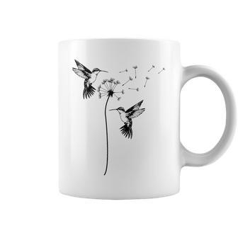 Cute Dandelion Hummingbird Graphic For Nature Lovers Women Coffee Mug - Thegiftio UK