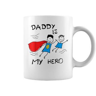 Dad Is My Hero Daughter Son Daddy Toddler Boy Girl Kids Coffee Mug - Thegiftio UK