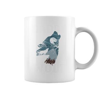 Daddy Wolf Silhouette Howling Fathers Day Dad Wolf Performance Coffee Mug - Thegiftio UK