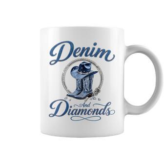 Denim And Diamonds Western s Coffee Mug - Thegiftio UK