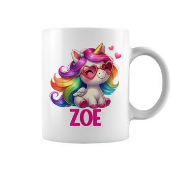 Personnalisé Avec Nom De Licorne Zoe Tasse - Cadeauxyz