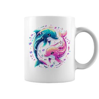 Dolphin Colorful Sea Ocean Animal Dolphin Coffee Mug - Thegiftio UK