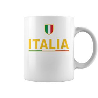 Donna Maglia Con Bandiera Italiana Tricolore Ecritta Italia Con Collo A Tazze - Novitaregali