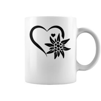 Edelweiss フラワーマウンテン Edelweiß フラワーハート Edelweiß 長袖tシャツ コーヒーマグ - Kawaiitshirt