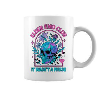 Elder Emo Club Geometric Skeleton With Flowers Coffee Mug - Thegiftio UK