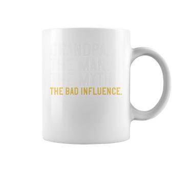 Father's Day Grandpa The Man The Myth The Bad Influence Tri-Blend Coffee Mug - Thegiftio